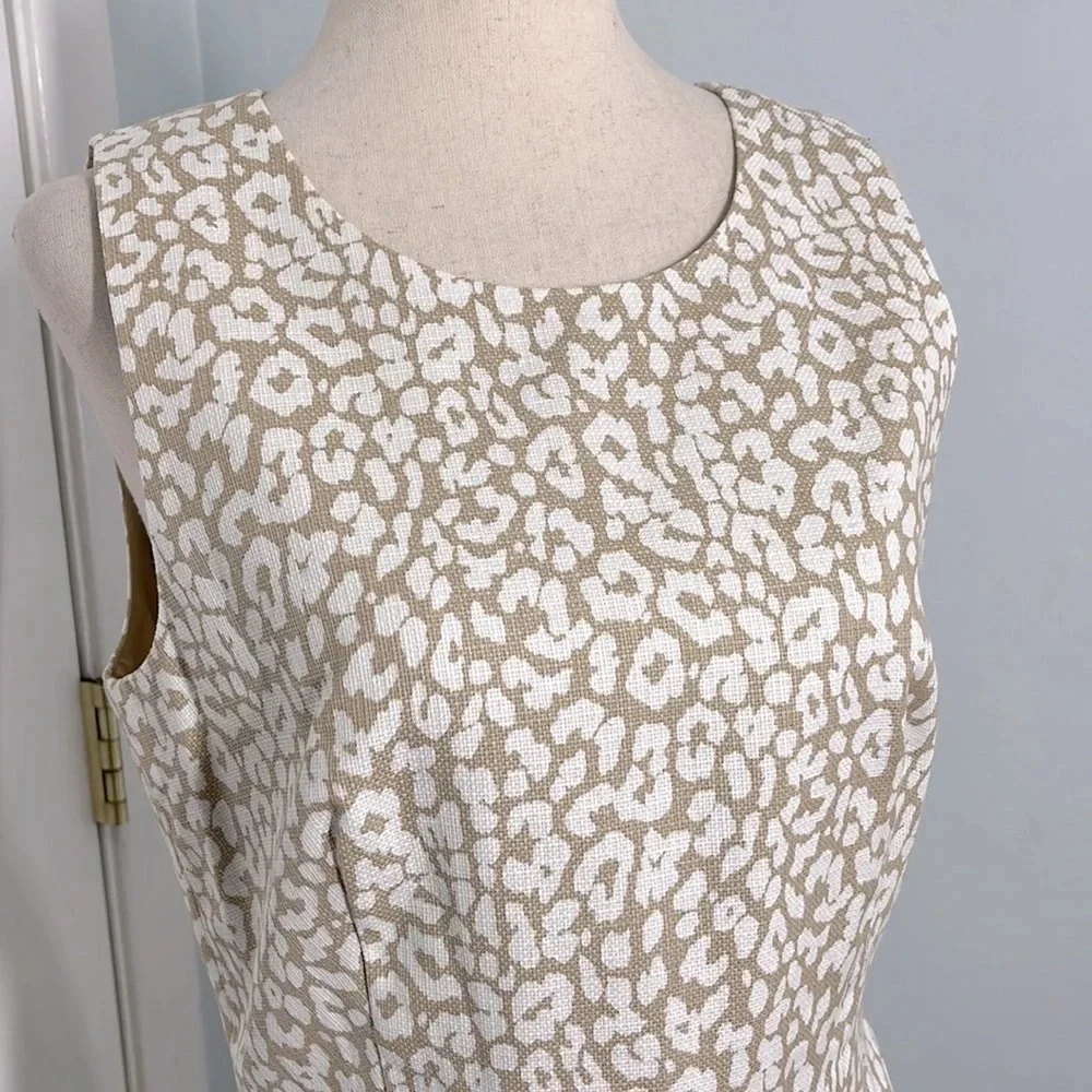 J.Crew Factory 100% cotton animal print midi dress size 6 - Picture 6 of 7